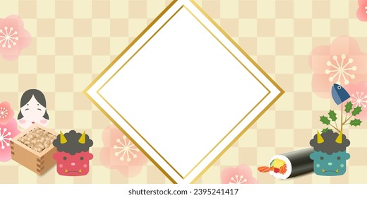 Setsubun Plum Oni Spring Background