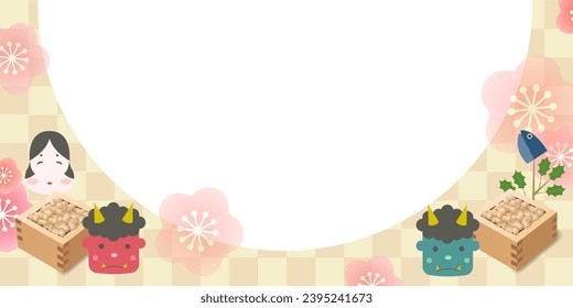 Setsubun Plum Oni Spring Background