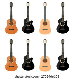 Conjunto de guitarras Acústicas en estilo plano	