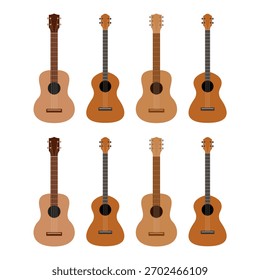 Conjunto de guitarras Acústicas en estilo plano	