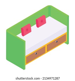 Settee isometric icon, is editable and visually appealing

