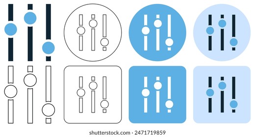 setting audio music balance tool equalizer sign icon symbol ui and ux design, glyphs and stroke line icon