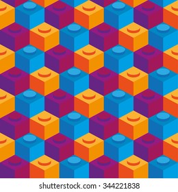 Setting or background of colorful toy building blocks. Ideal for institutional and educational material.
