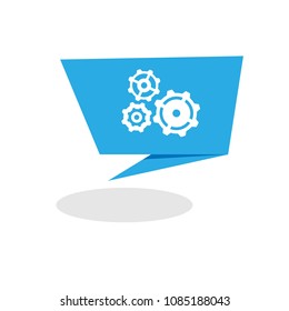 Setting banner, origami vector illustration