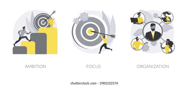 Setting big goal abstract concept vector illustrations.
