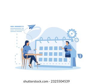 Setting big goal abstract concept vector illustration set. self-organization ability, leadership, making fast career flat vector modern illustration 
