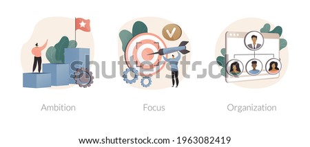 Setting big goal abstract concept vector illustrations.