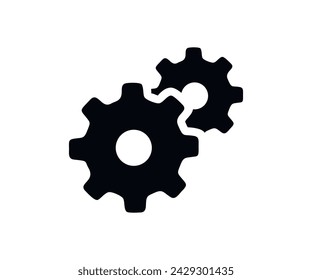 Setting black gears icon. Cog gear element vector design and illustration.
