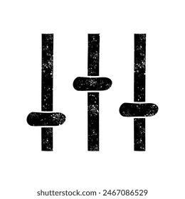 Setting black hand drawn icon in grunge look