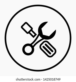 Setting black icon isolated minimal single flat linear icon for application and info-graphic. Commercial line vector icon for websites and mobile minimalistic flat design.