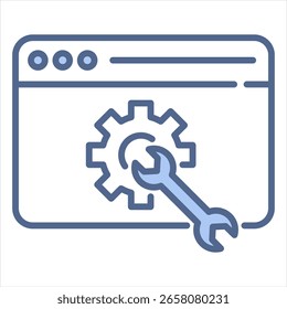 Configuración de la Ilustración vectorial de icono azul