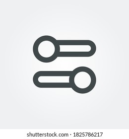 setting botton Icon. setting botton symbol isolated on Gradient background. Vector Illustration