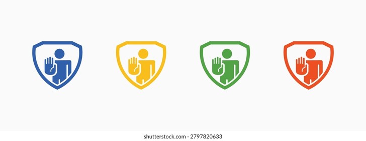 Setting Boundaries Icon Set Color Multiple Style Collection Illustration