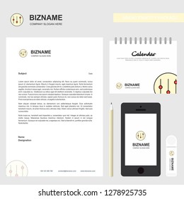 Setting  Business Letterhead, Calendar 2019 and Mobile app design vector template