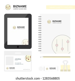 Setting  Business Logo, Tab App, Diary PVC Employee Card and USB Brand Stationary Package Design Vector Template