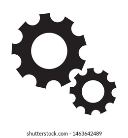 Setting button, gear icon vector flat design
