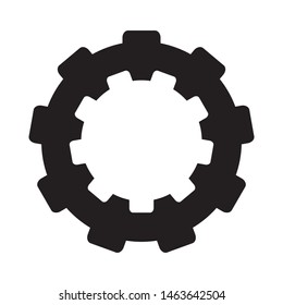 Setting button, gear icon vector flat design