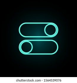 Setting buttons neon icon. Simple thin line, outline vector of web icons for ui and ux, website or mobile application