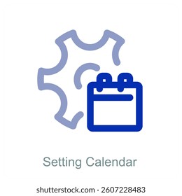 Setting Calendar and configuration icon concept