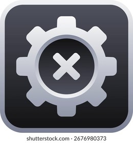 Setting Cancel Vector Icon Illustration