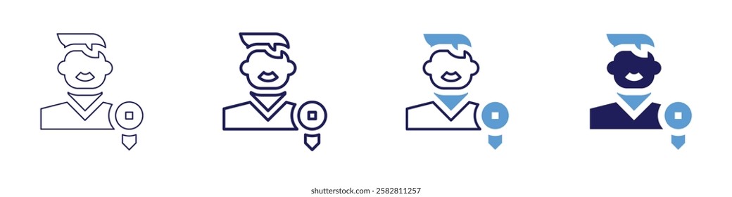 Setting career achievements icon in 4 different styles. Thin Line, Line, Bold Line, Duotone. Duotone style. Editable stroke.