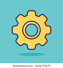 Setting Cartoon Illustration. Vector Icon Flat Cartoon Style. Cheerful Colors. Bold Outline.
