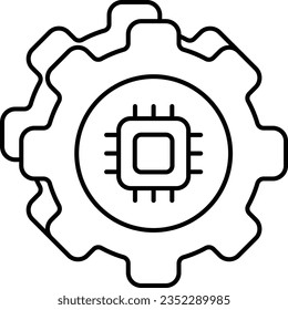 estilo de diseño de icono de línea de chip 