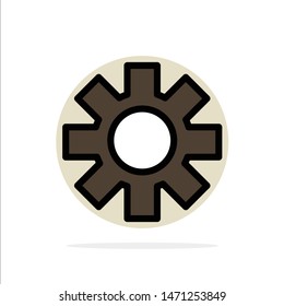 Setting, Cog, Gear Abstract Circle Background Flat color Icon. Vector Icon Template background