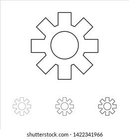 Setting, Cog, Gear Bold and thin black line icon set
