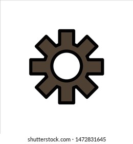 Setting, Cog, Gear  Flat Color Icon. Vector icon banner Template