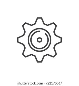 Setting cog line icon, outline vector sign, linear style pictogram isolated on white. Symbol, logo illustration. Editable stroke