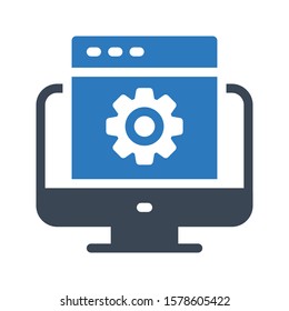 setting cog vector glyph color icon 