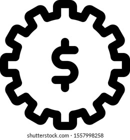 Setting cog wheel with money dollar sign