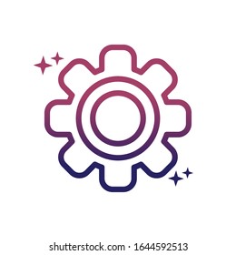 setting cogwheel social media gradient style icon vector illustration