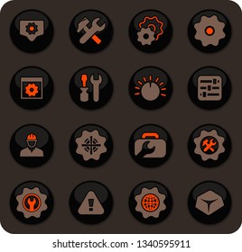 Setting color vector icons on dark background for user interface design