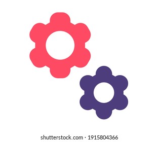 setting configuration cog single isolated icon with flat style