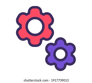 setting configuration cog single isolated icon with filled line style