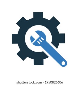 Icono de ajuste, configuración, marcha, herramientas de reparación. Simple vector sobre fondo blanco aislado.