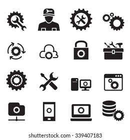 Setting, configuration, Set up, Repair , Tuning icon set