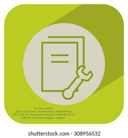 setting data (documents, files, information), the line icon