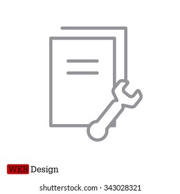 setting data (documents, files, information), the line icon