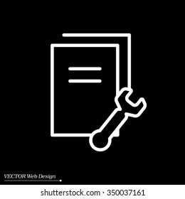 setting data (documents, files, information), the line icon
