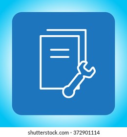 setting data (documents, files, information), the line icon