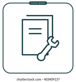 setting data (documents, files, information), the line icon