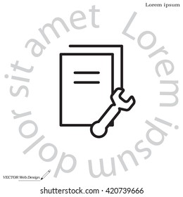 setting data (documents, files, information), the line icon