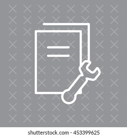 setting data (documents, files, information), the line icon