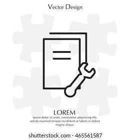 setting data (documents, files, information), the line icon