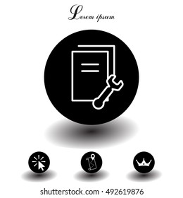 setting data (documents, files, information), the line icon