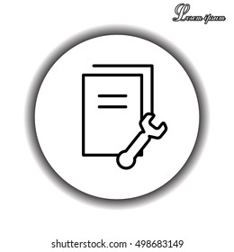 setting data (documents, files, information), the line icon