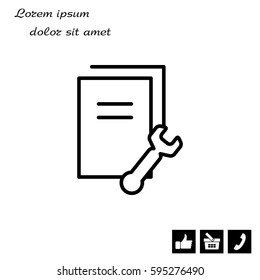 setting data (documents, files, information), the line icon